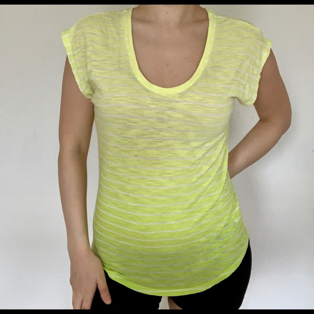 Express short-sleeve yellow striped t-shirt XS